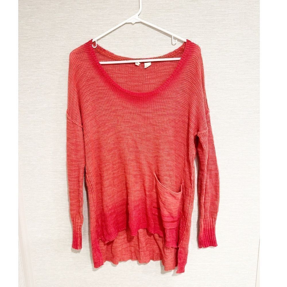 Anthropologie moth dip dye red knit sweater